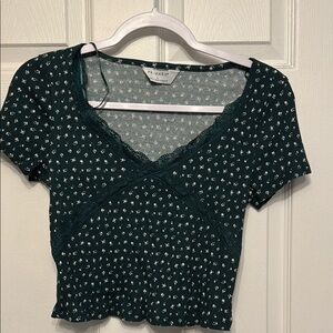 Primark Blue Short Sleeve Crop Blouse